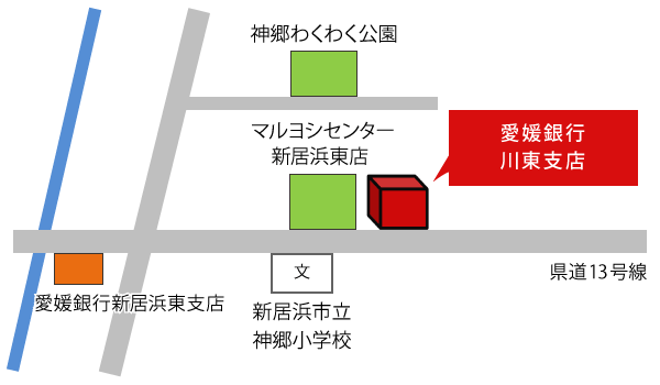 愛媛銀行川東支店　地図
